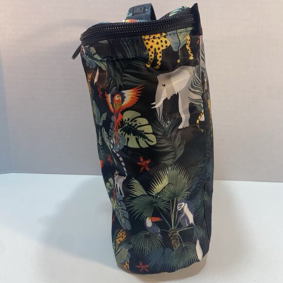 Lug Dolly Cosmetic Makeup Case 1646A Black Tote Safari Tropical Wildlife Animals - Picture 5 of 16